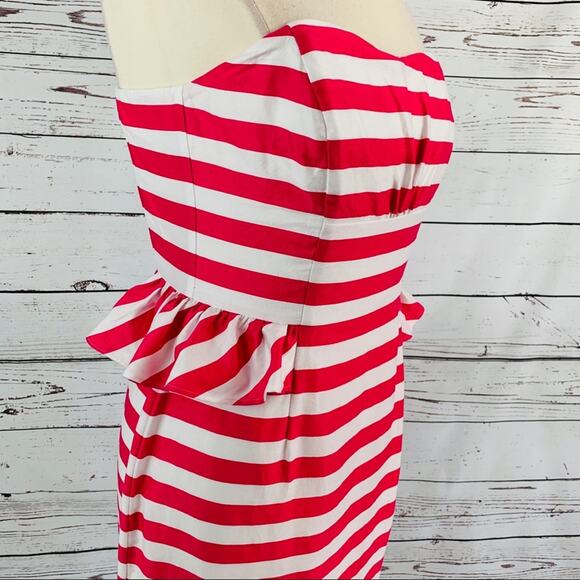 Lilly Pulitzer pink white stripe strapless - Picture 3 of 8